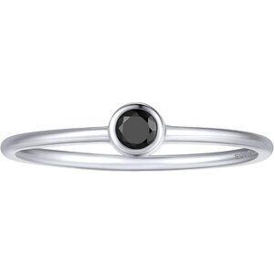 🆕Women Black Dainty Cubic Zirconia Promise Wedding Band Ring Minimalist Jewelry